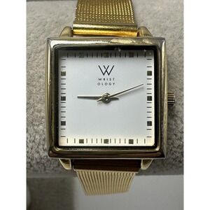Wristology Hi I'M Julia New Battery Ladies‎ Watch 25MM 8" Mesh Band Gold Tone